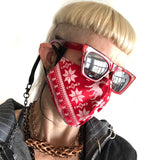 Ugly Christmas Sweater Mask, Adjustable holiday facemask