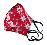 Ugly Christmas Sweater Mask, Adjustable holiday facemask - red