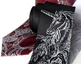  Silver ink on black, burgundy, white.