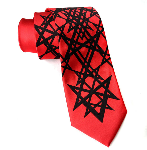 Unicursal Hexagram Silk Necktie