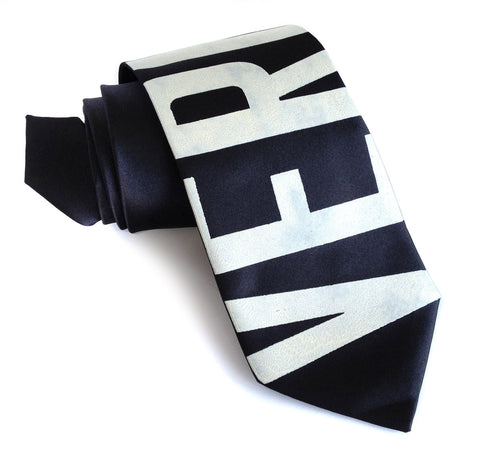 Bus Scroll Necktie: Vernor. Silk.