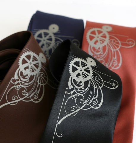 Victorian Gears Necktie, microfiber tie.