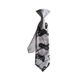 Silver video game boys clip-on tie.