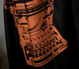  Copper ink on black pashmina.