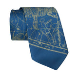 Virgo Constellation Necktie, Antique Brass on French Blue Tie, by Cyberoptix