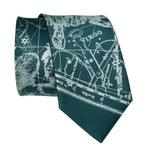 Virgo Constellation Necktie, Silver on Dark Teal Tie, by Cyberoptix