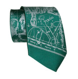 Virgo Constellation Necktie, Steel on Emerald Green Tie, by Cyberoptix