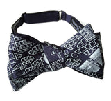 Washington DC map bow tie, navy blue