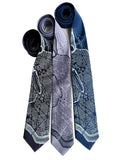 Blue Washington DC Map Print Neckties, by Cyberoptix