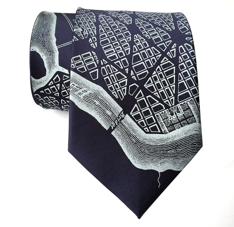 Washington DC Map Silk Necktie