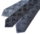 Crashing Waves necktie: silver; navy; steel.