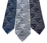 Crashing Waves Japanese motif necktie
