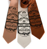 Whiskey Neckties. Black on pale copper, cream, cinnamon.