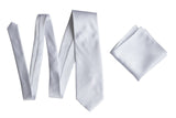 Plain White solid color necktie for weddings, by Cyberoptix Tie Lab