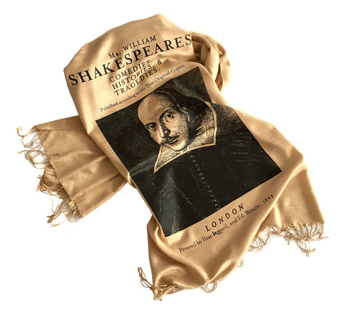 Shakespeare Scarf. First Folio linen-weave pashmina