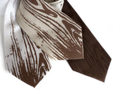 woodgrain print necktie