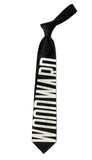 Woodward Necktie, ivory-cream on black standard width.