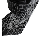 Wormhole Neckties, Black Op Art Lines Geometric Print Tie, by Cyberoptix