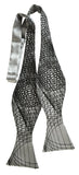 Silver and Black Wormhole Bow Tie, Geometric Op Art Print freestyle bowtie, by Cyberoptix Tie Lab