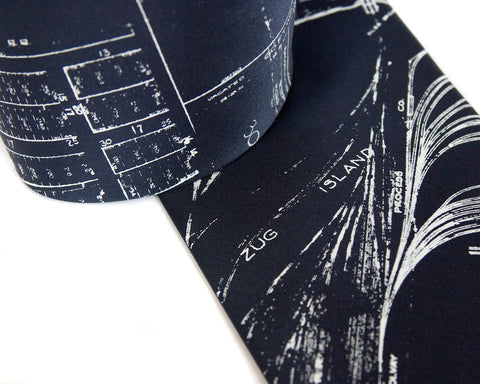 Detroit Map Necktie, Zug Island & River Rouge silk tie